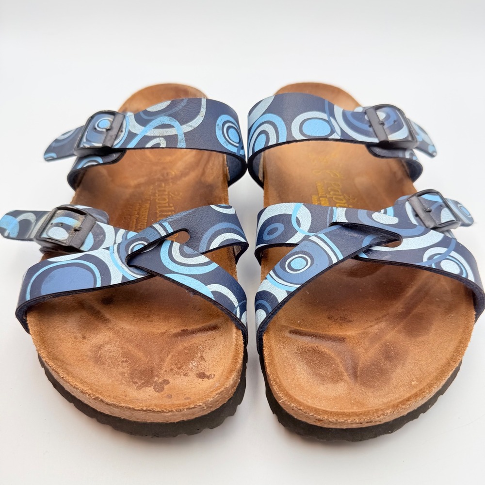 Papillio by Birkenstock Tabora Blue Swirl Geometric Sandals Womens 40 L9 M7